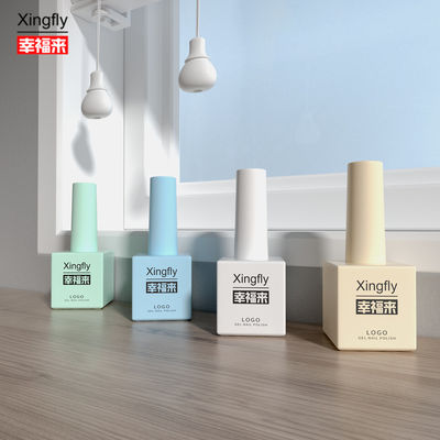 Buen precio Botella cuadrada de 17 ml de gel de pintura en aerosol personalizada Botella de vidrio superficie UV botella de esmalte de uñas en línea