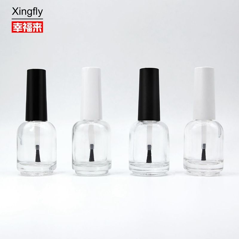 Botella redonda de esmalte de uñas de 15 ml Botella de esmalte de uñas de gel UV con tapa y cepillo