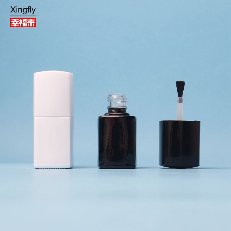 Botella de esmalte de uñas de 5 ml de vidrio transparente vacío Botella de esmalte de uñas con cepillo y tapa
