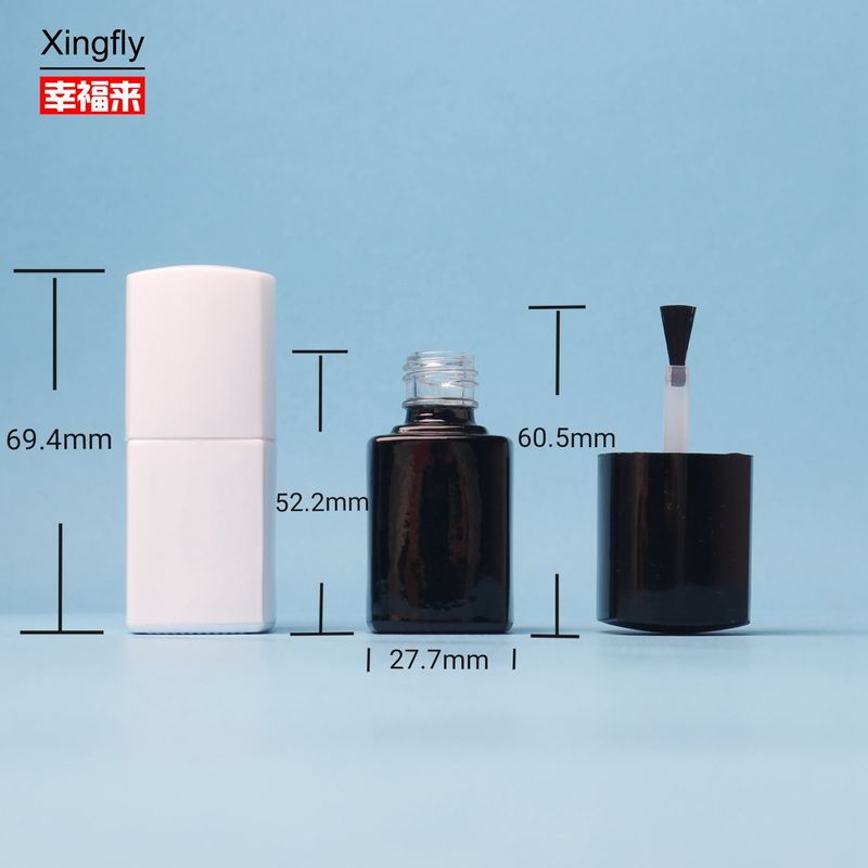 Botella de esmalte de uñas de 5 ml de vidrio transparente vacío Botella de esmalte de uñas con cepillo y tapa