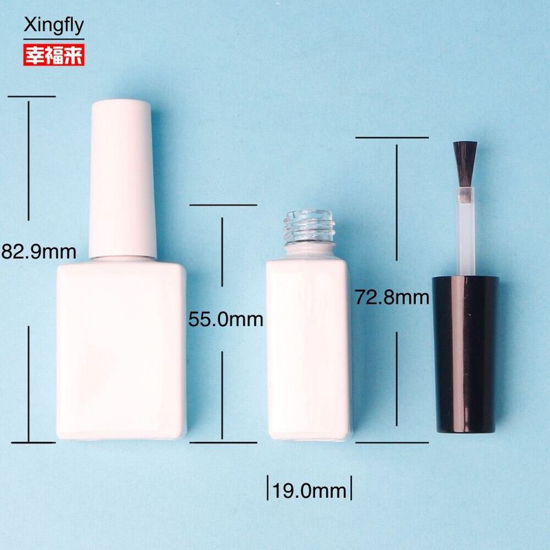 Botella de esmalte de uñas vacía 15 ml Gel con pincel blanco Botella de esmalte de uñas vacía