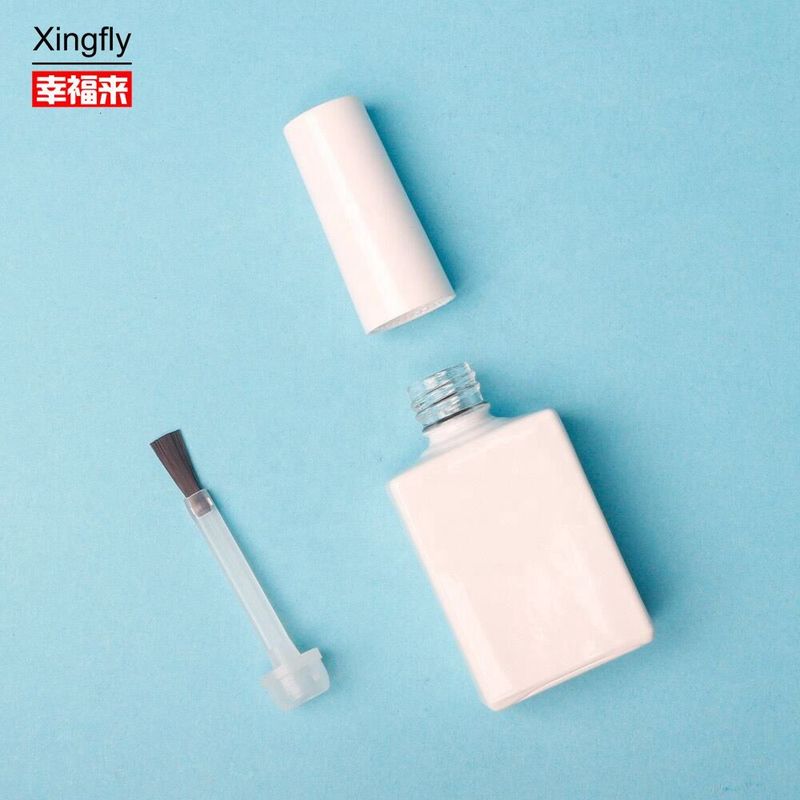 Botella de esmalte de uñas vacía 15 ml Gel con pincel blanco Botella de esmalte de uñas vacía