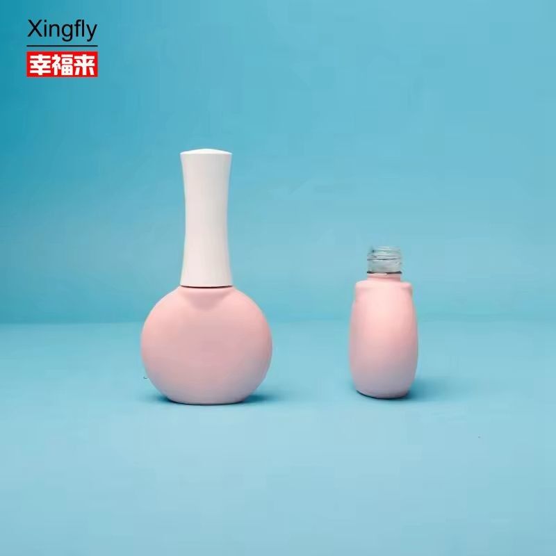 Botella de vidrio de polvo de uñas exclusiva OEM botellas de polvo de gel vacío personalizadas con cepillo y tapa