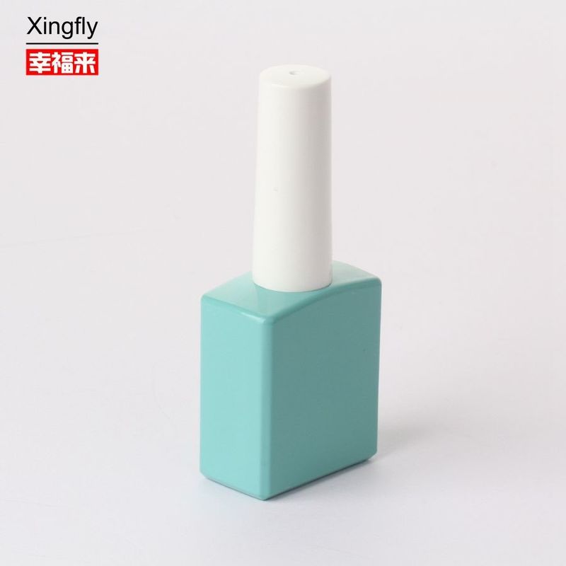 Botella cuadrada de esmalte de gel Única botella de esmalte de uñas UV vacía de 13 ml con tapa y cepillo