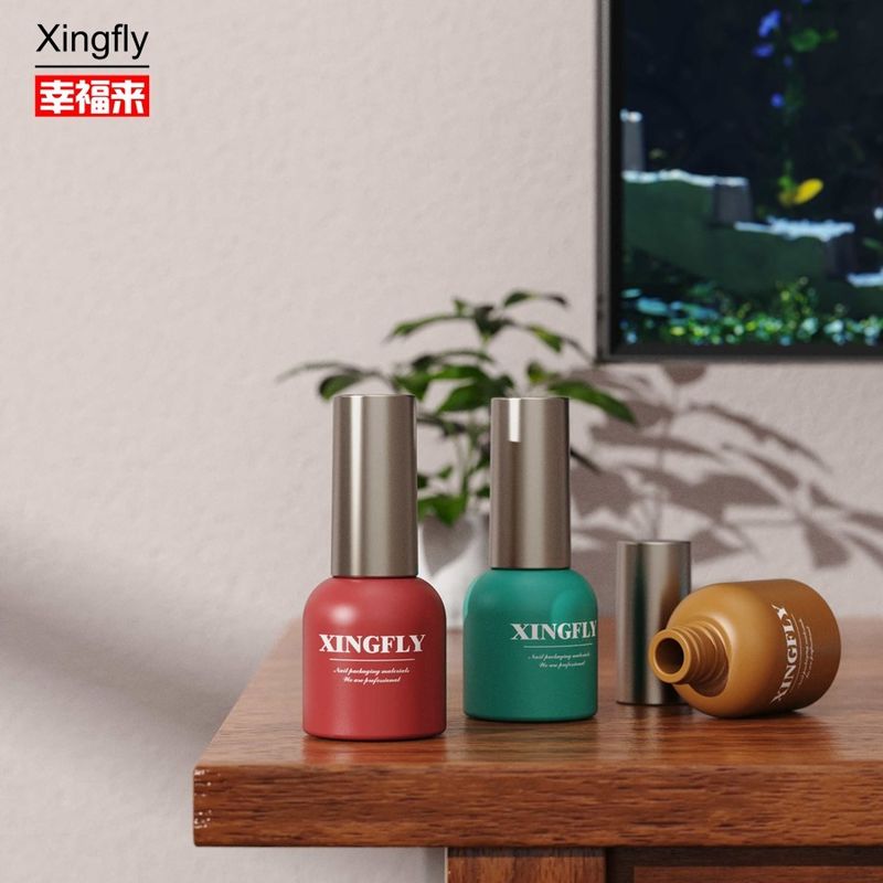 Gel UV de 14 ml de esmalte de uñas botella de gel esmalte de uñas vidrio vacío botellas de esmalte de uñas impresas a medida