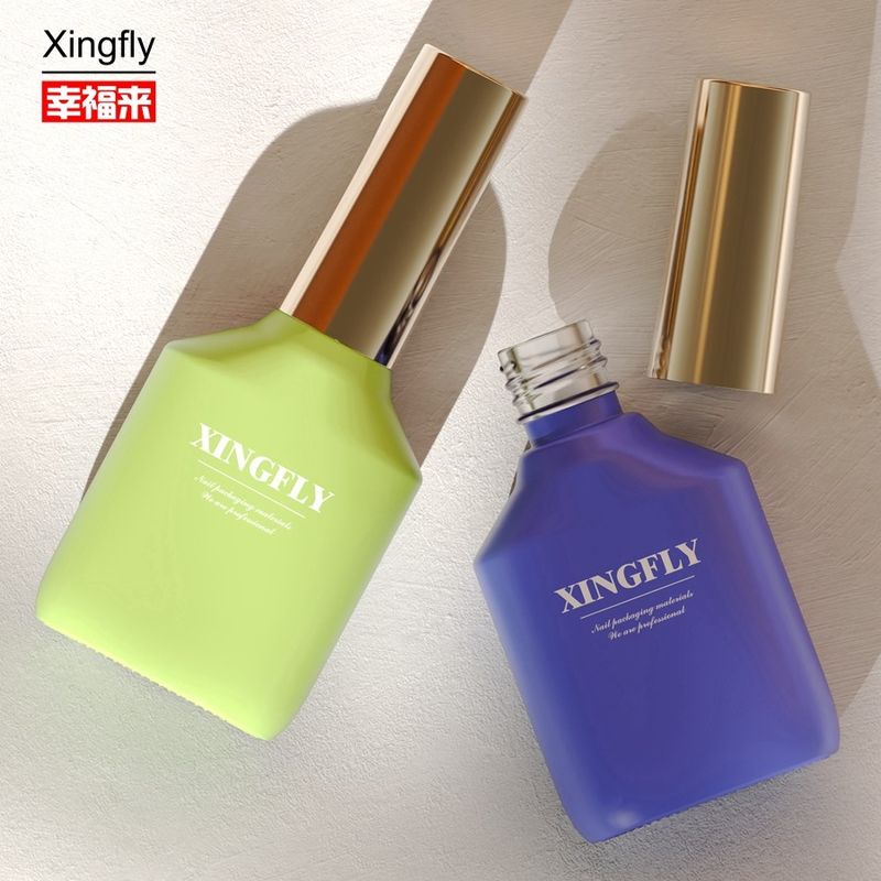 Botella de esmalte de uñas de 15 ml de vidrio vacío Botella de esmalte de gel de uñas con tapa y cepillo
