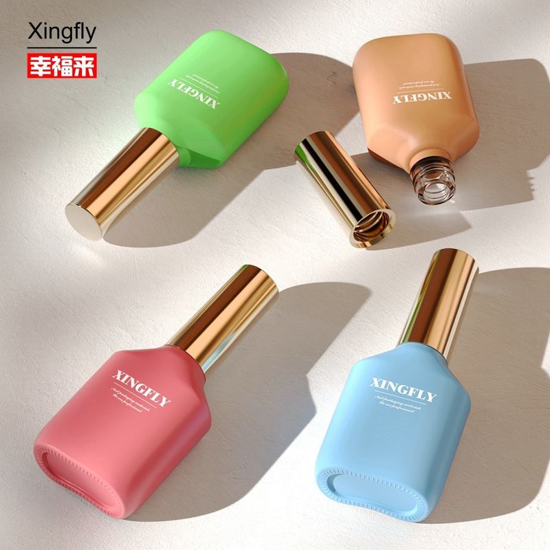 Botella de esmalte de uñas de 15 ml de vidrio vacío Botella de esmalte de gel de uñas con tapa y cepillo