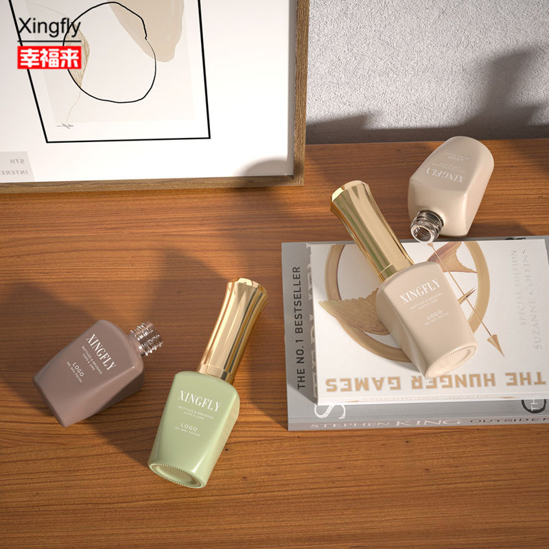 Botella de esmalte de uñas de 12 ml de manto superior esmalte de uñas de cosméticos de embalaje de gel botella de vidrio de esmalte de uñas