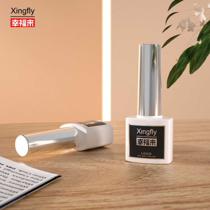 7 ml Botella de esmalte para uñas UV Gel Contenedor de esmalte cuadrado Botella de vidrio de esmalte vacía