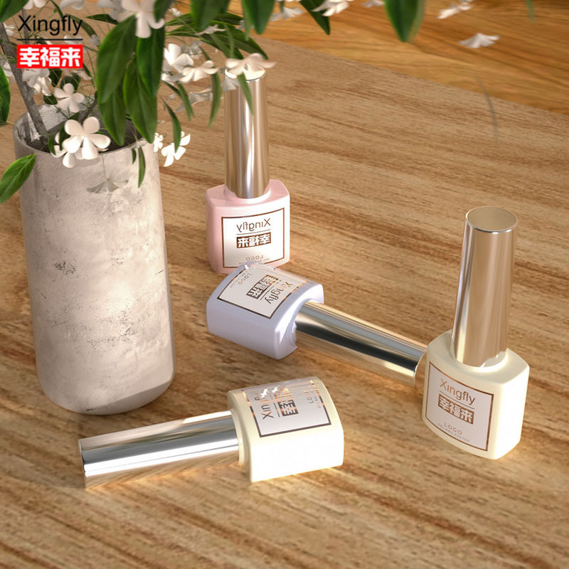 7 ml Botella de esmalte para uñas UV Gel Contenedor de esmalte cuadrado Botella de vidrio de esmalte vacía