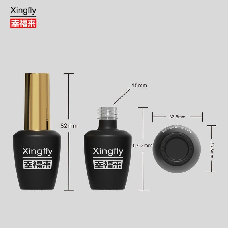 Botella redonda de esmalte para uñas botella de esmalte para uñas de 16 ml de gel UV botella de vidrio para esmalte para uñas con tapa y cepillo