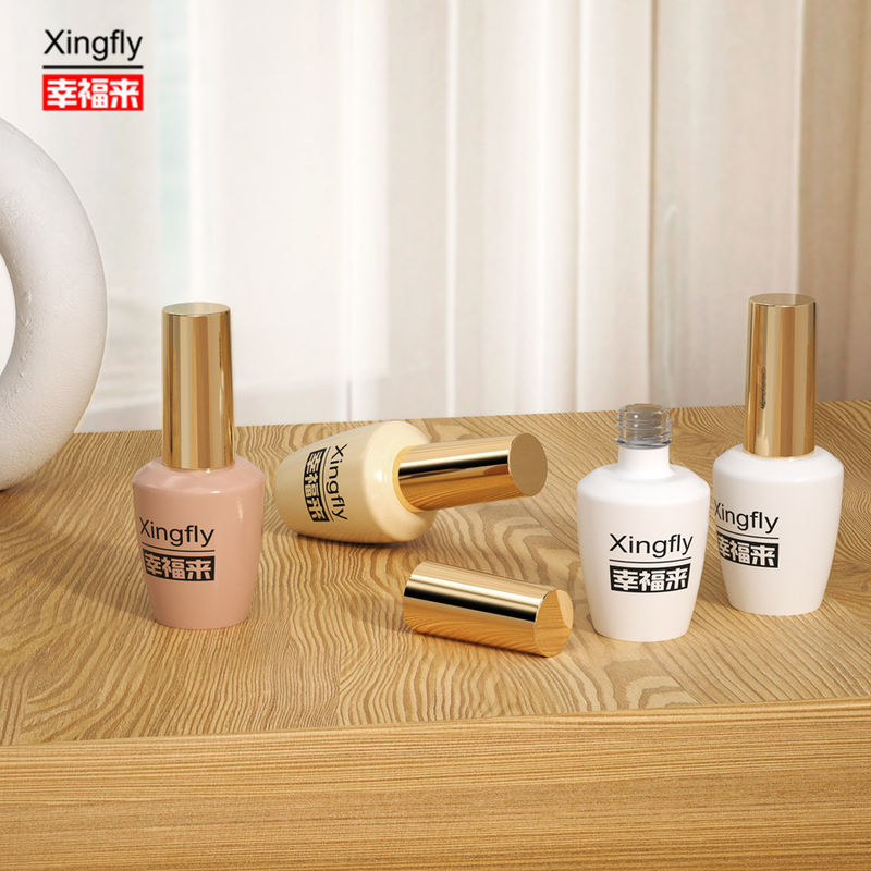 Botella redonda de esmalte para uñas botella de esmalte para uñas de 16 ml de gel UV botella de vidrio para esmalte para uñas con tapa y cepillo