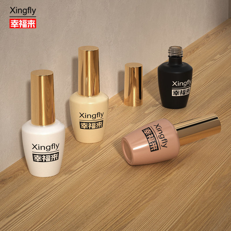 Botella redonda de esmalte para uñas botella de esmalte para uñas de 16 ml de gel UV botella de vidrio para esmalte para uñas con tapa y cepillo