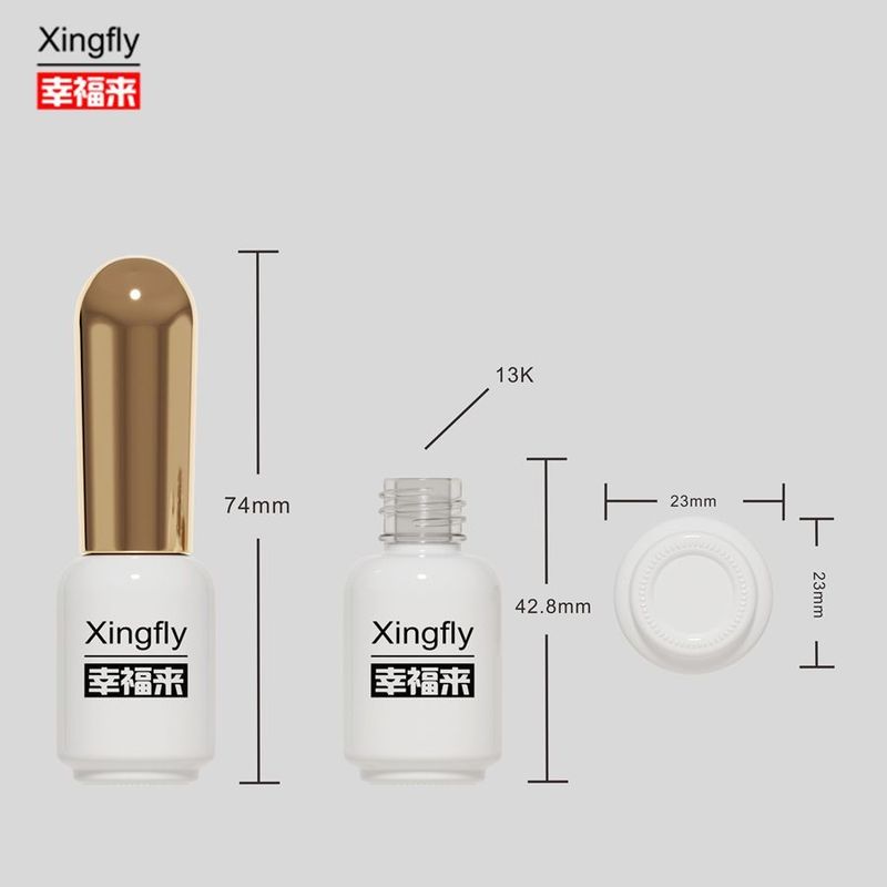 Botella de esmalte para uñas de 6 ml Embalaje cosmético Gel UV Botella de vidrio de esmalte de tamaño compacto
