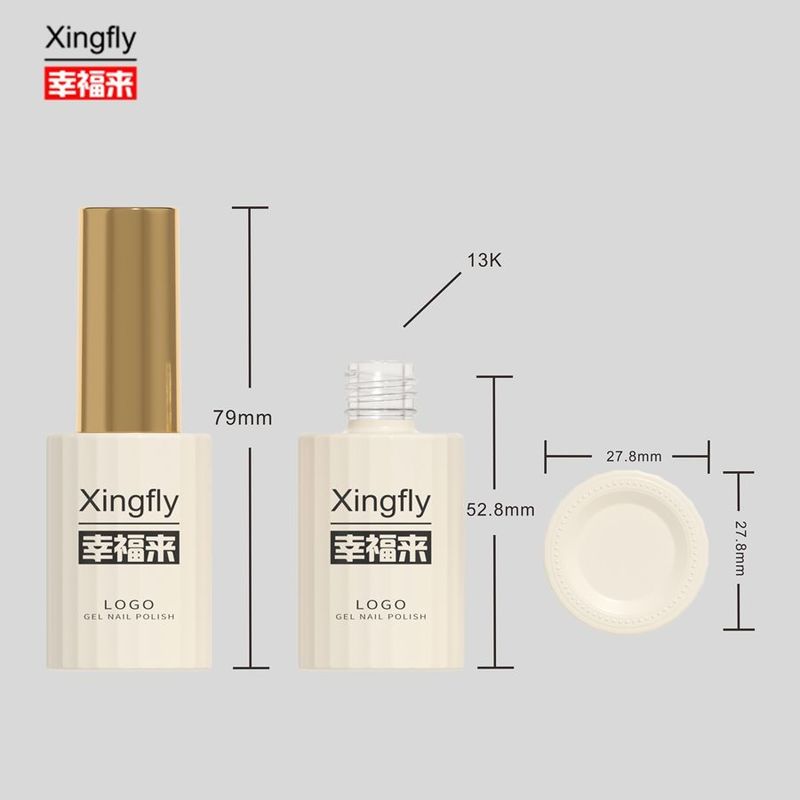 Botella de esmalte para uñas de 12 ml UV Vidrio vacío Gel Botellas de esmalte para uñas con cepillo de tapa