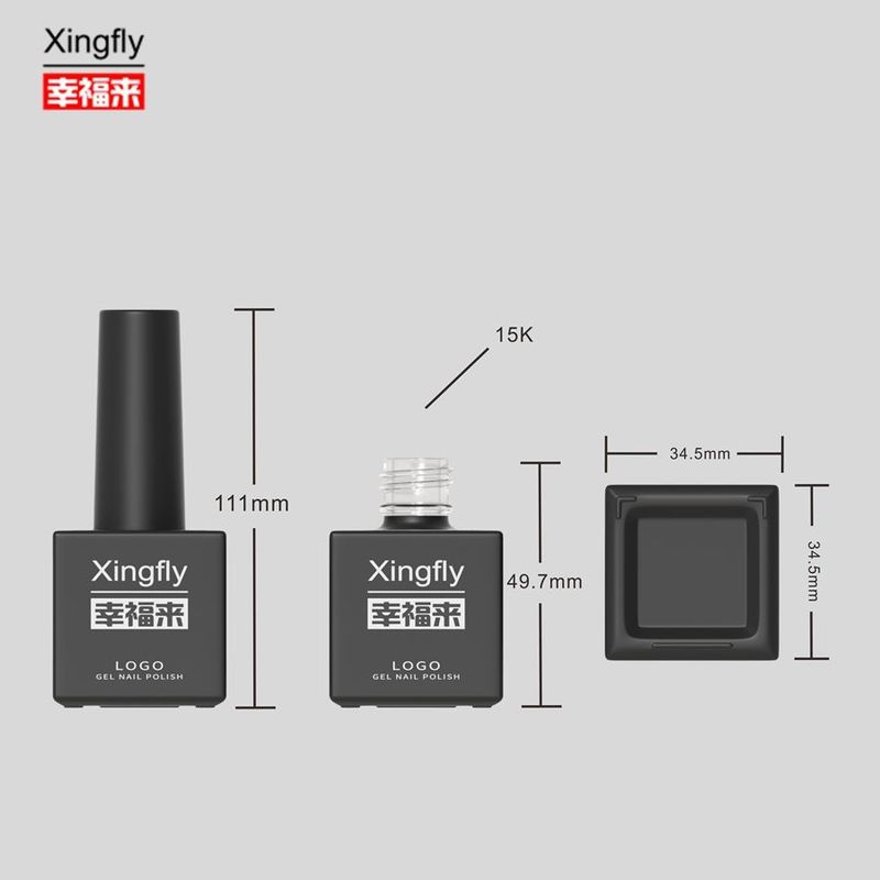 17 ml LOGO personalizado Color Gel UV Gel vacío Botella de esmalte de uñas Viene con tapa de cepillo