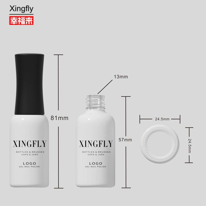 9 ml de botella redonda de gel de uñas vacío con barniz personalizado LOGO botella de vidrio de gel reforzado para uñas