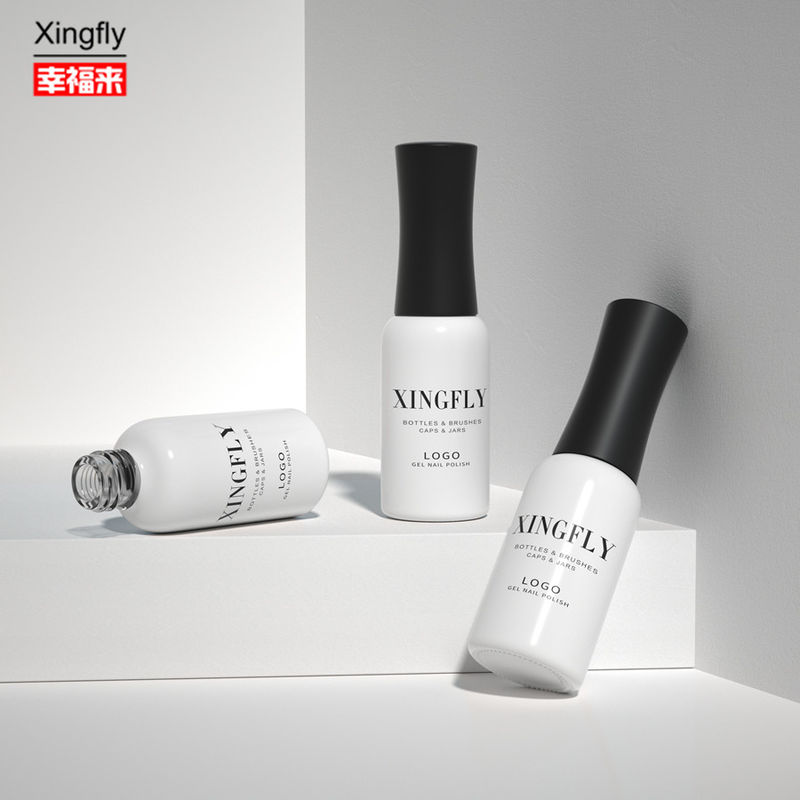Botella redonda de gel de uñas vacío de 9 ml hecha a medida botellas únicas de esmalte de uñas vacío