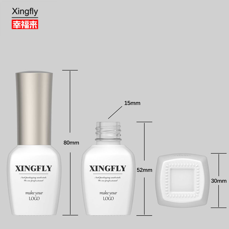 Botella de vidrio de diseño personalizado vacía para esmalte de uñas con tapa y cepillo