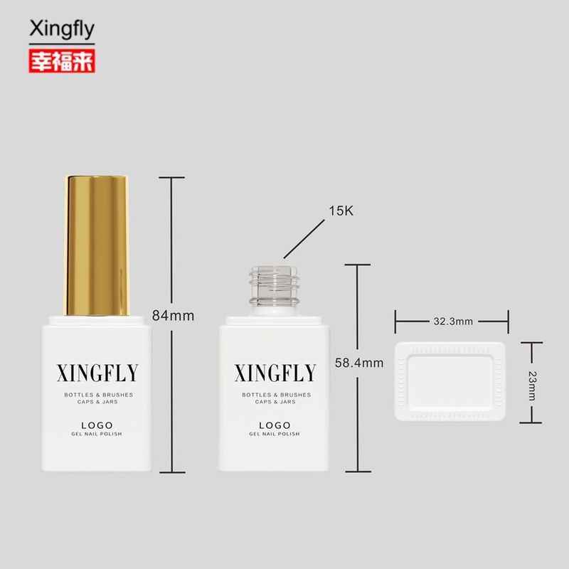 Botella de gel de uñas de 17 ml Cosmético personalizado de gran capacidad de aceite de esmalte de uñas Botella de vidrio vacía