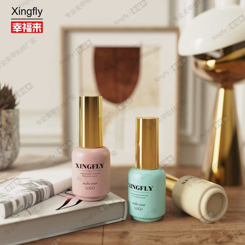 17 ml de esmalte de uñas de gel redondo de arte de uñas personalizado LOGO botella de embalaje de esmalte de gel de uñas