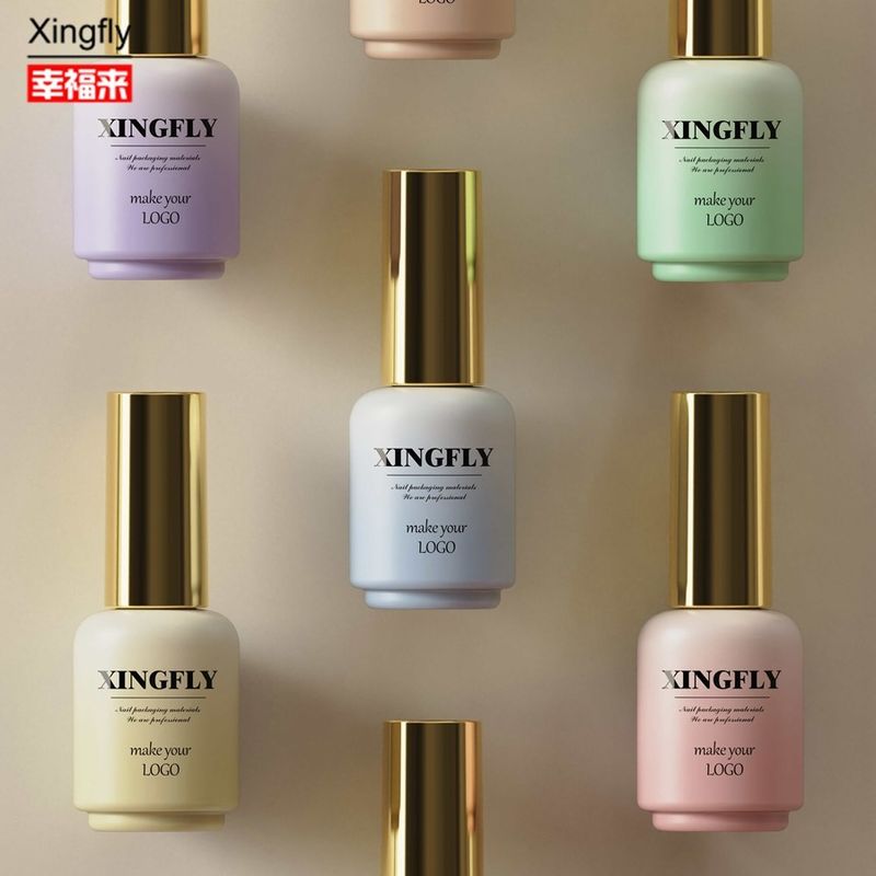 17 ml de esmalte de uñas de gel redondo de arte de uñas personalizado LOGO botella de embalaje de esmalte de gel de uñas