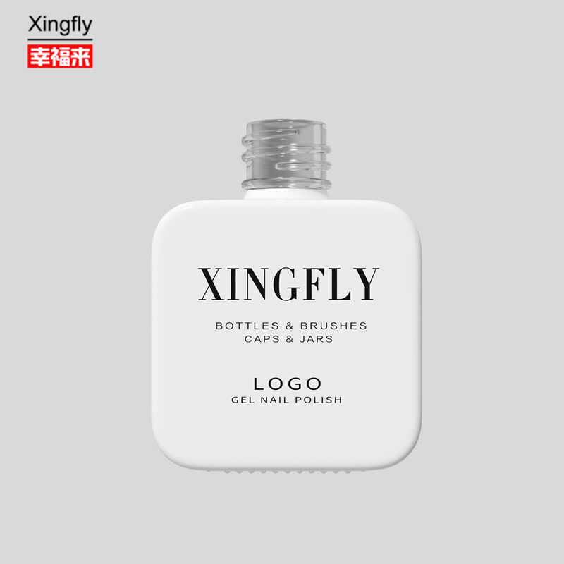 Botella cuadrada de 11 ml Polvo de uñas de gel personalizado Botella blanca Botella para gel Polvo es blanco