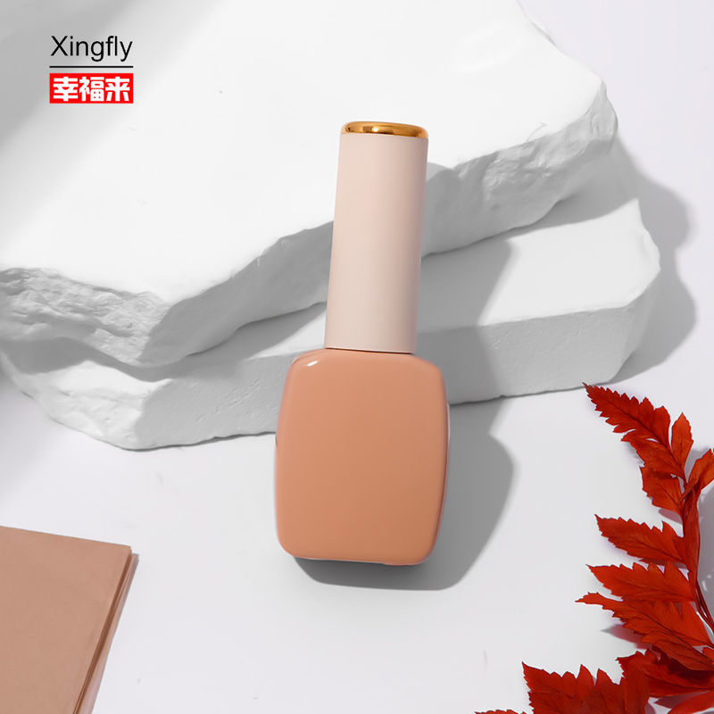 Botellas vacías de esmalte de uñas de lujo de gel botellas de esmalte de uñas de vidrio tapa de botella con cepillo