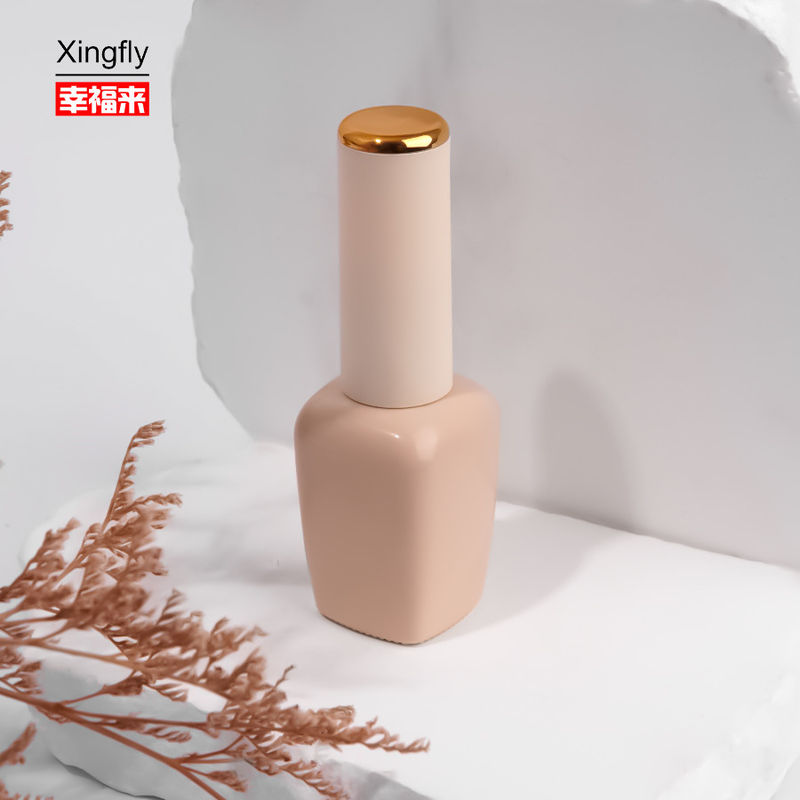 Botellas vacías de esmalte de uñas de lujo de gel botellas de esmalte de uñas de vidrio tapa de botella con cepillo
