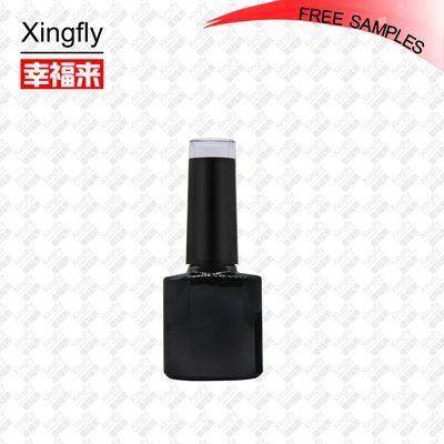 Imprimido en pantalla botella de esmalte de uñas de 8 ml botella negra de esmalte de uñas fácil de pintar
