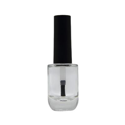 Superficie lisa y redonda botella de esmalte de uñas con material de cuerpo de vidrio