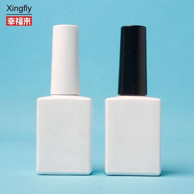 Botella de esmalte de uñas vacía 15 ml Gel con pincel blanco Botella de esmalte de uñas vacía