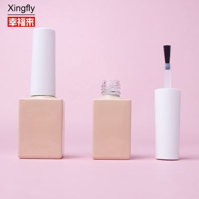 Embalaje Botella de esmalte para uñas 10 ml Botella de vidrio para uñas blanca y negra