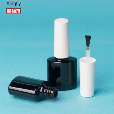 Botella de esmalte de uñas vacía de 8 ml con cepillo Botella cosmética de vidrio