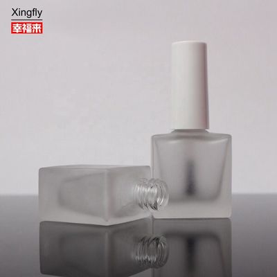 Botella de esmalte de uñas de gel de 10 ml vacía OEM Botella de vidrio cuadrada con cepillo