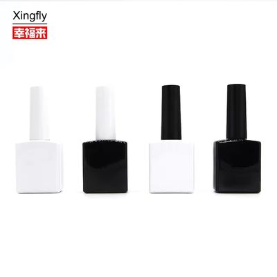 Botella de esmalte de uñas cuadrada Única botellas de esmalte de gel UV vacío de 13 ml con tapa y cepillo
