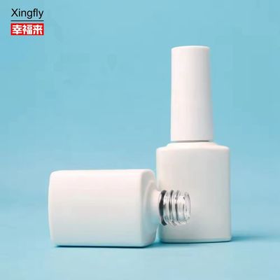 Botella de vidrio de esmalte de uñas de 8 ml Cuadrada con cepillo Gel vacío UV Botella de esmalte de uñas
