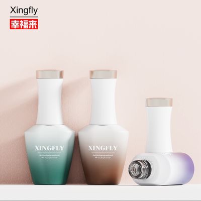 Botella de vidrio de 12 ml de esmalte de uñas de gel personalizable, duradera y única botellas de esmalte de uñas vacías