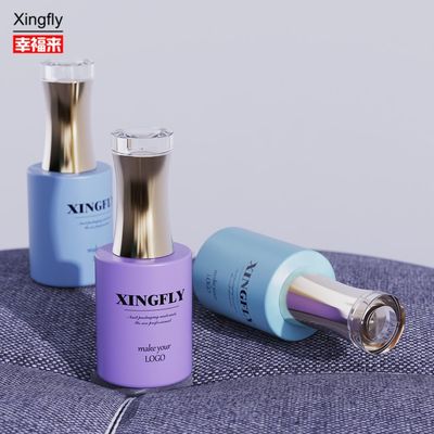 Impresión personalizada de 15 ml de esmalte de uñas de aceite de gel único Botella de vidrio con cepillo de tapa