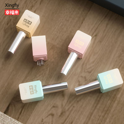 Botella cuadrada de gel polaco para la industria de la belleza y la cosmética botella de vidrio de gel polaco UV de 13 ml