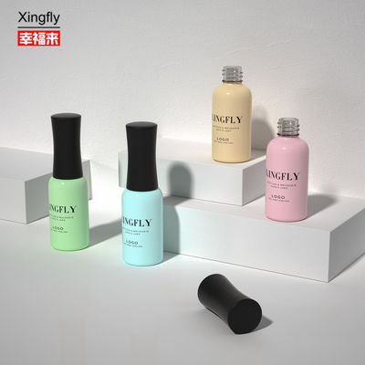 9 ml de botella redonda de gel de uñas vacío con barniz personalizado LOGO botella de vidrio de gel reforzado para uñas