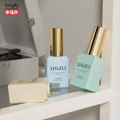 Contenedor de uñas de gel cuadrado de 17 ml con esmalte de uñas de gel UV personalizado botella de vidrio vacía