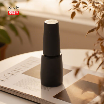 Botella redonda de vidrio de 15 ml para esmalte de uñas con tapa negra, juego de esmalte de gel UV vacío